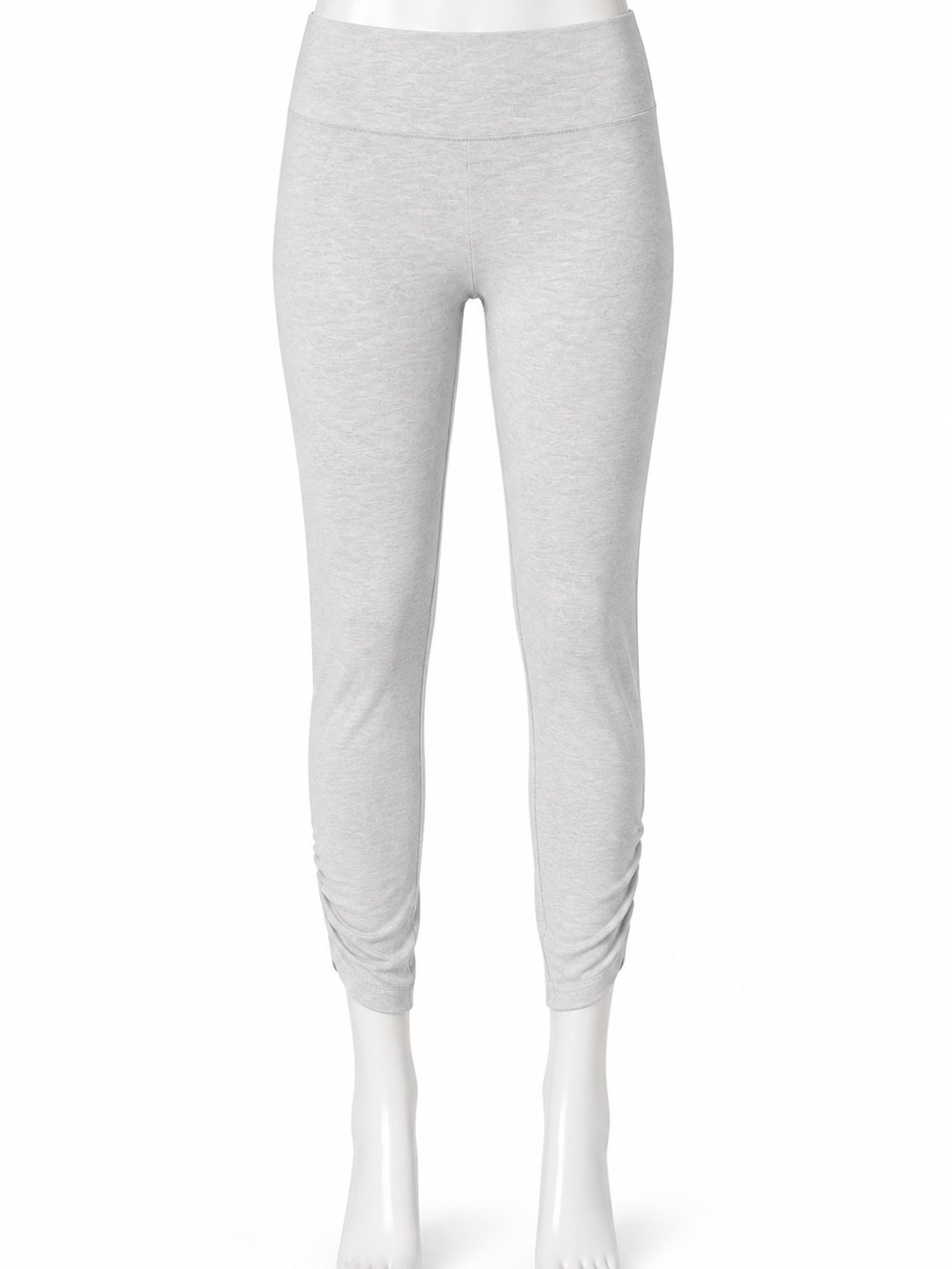 Haven Petite Large Gray Leggings Soft Stretch Ruched Ankle Lounge